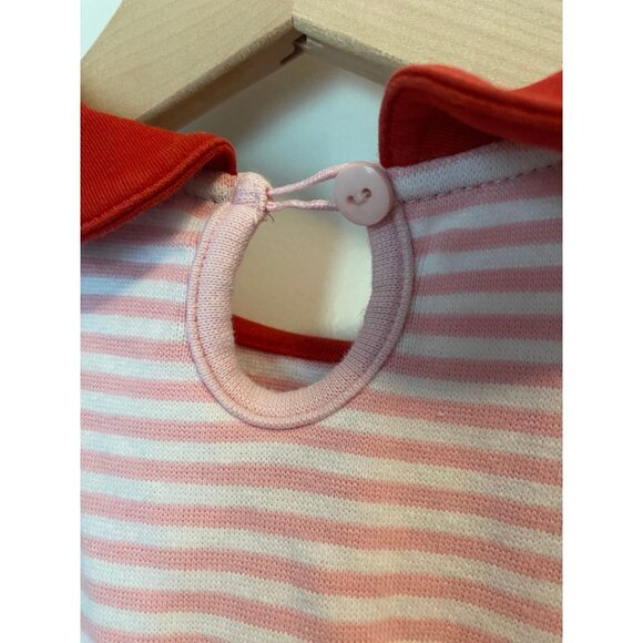 Luigi Kids Valentine's Day Pink Striped Dress Red Heart Applique Girls Size 4 - Picture 7 of 7